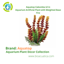 Aquatop Cabomba Fire 12 in Aquarium Artificial Plant with Weighted Base