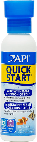 API Quick Start Freshwater and Saltwater Aquarium Nitrifying Bacteria 4-Ounce Bottle